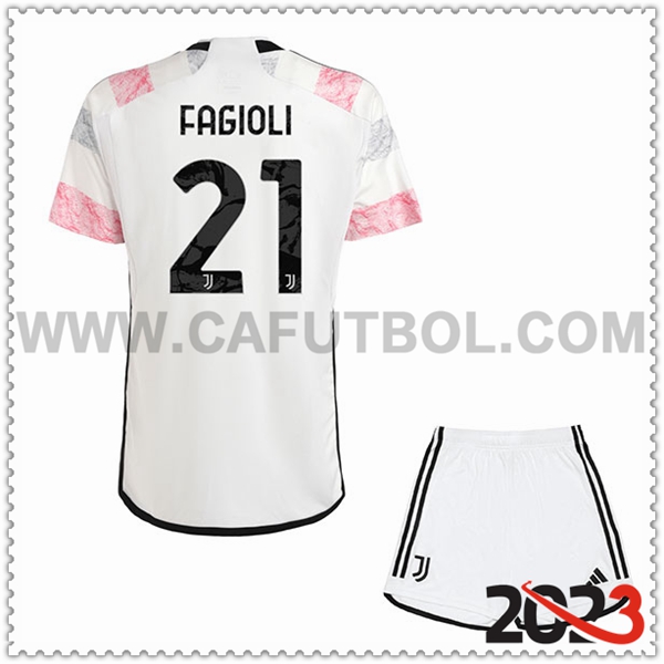 Segunda Equipacion del Juventus FAGIOLI #21 Ninos 2023 2024