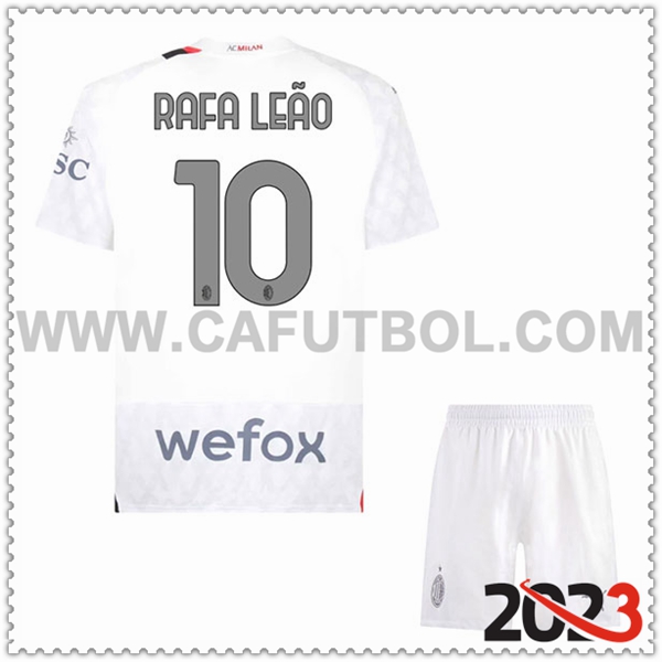 Segunda Equipacion del AC Milan RAFAEL LEÃO #10 Ninos 2023 2024