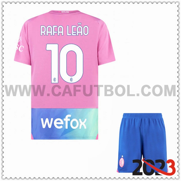 Tercera Equipacion del AC Milan RAFAEL LEÃO #10 Ninos 2023 2024