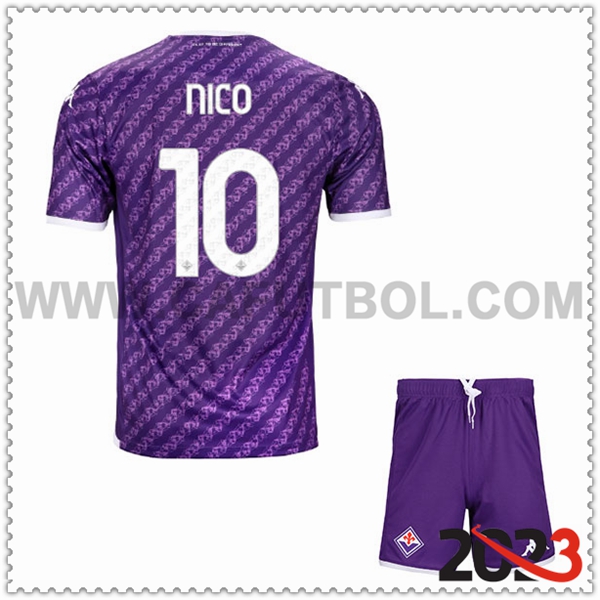 Primera Equipacion del ACF Fiorentina NICO #10 Ninos 2023 2024