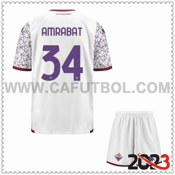 Segunda Equipacion del ACF Fiorentina AMRABAT #34 Ninos 2023 2024