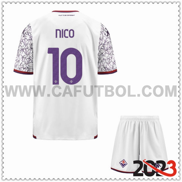 Segunda Equipacion del ACF Fiorentina NICO #10 Ninos 2023 2024