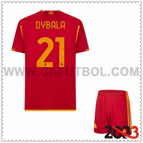 Primera Equipacion del AS Roma DYBALA #21 Ninos 2023 2024