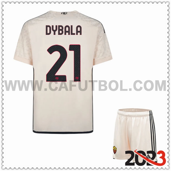 Segunda Equipacion del AS Roma DYBALA #21 Ninos 2023 2024