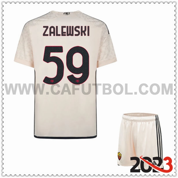 Segunda Equipacion del AS Roma ZALEWSKI #59 Ninos 2023 2024