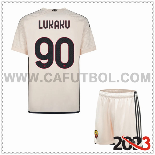 Segunda Equipacion del AS Roma LUKAKU #90 Ninos 2023 2024