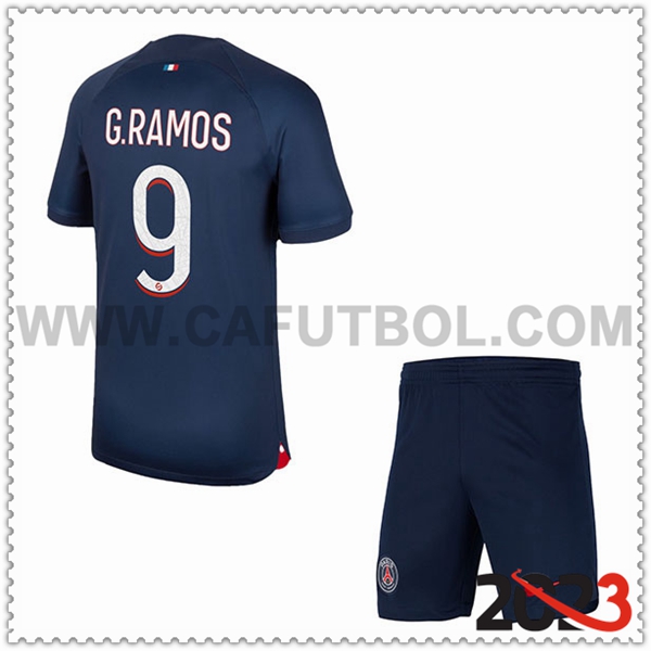 Primera Equipacion del PSG G.RAMOS #9 Ninos 2023 2024