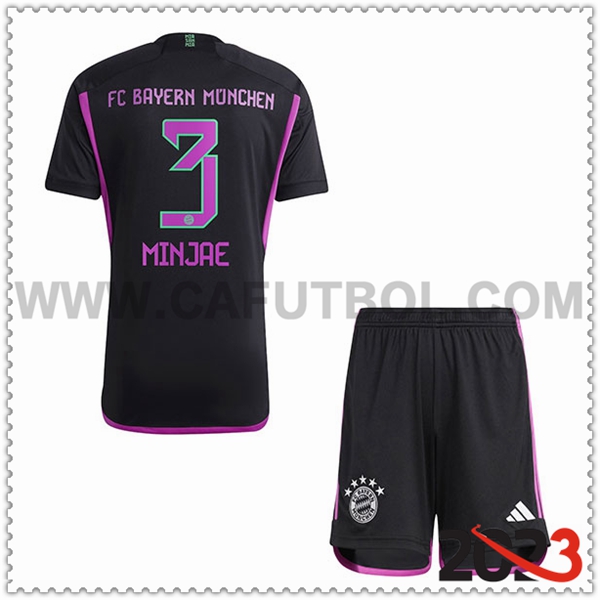 Segunda Equipacion del Bayern Munich MINJAE #3 Ninos 2023 2024