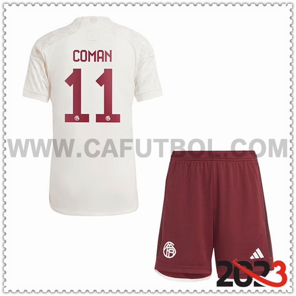 Tercera Equipacion del Bayern Munich COMAN #11 Ninos 2023 2024