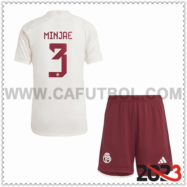 Tercera Equipacion del Bayern Munich MINJAE #3 Ninos 2023 2024