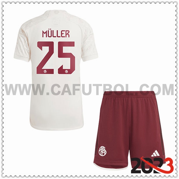 Tercera Equipacion del Bayern Munich MÜLLER #25 Ninos 2023 2024