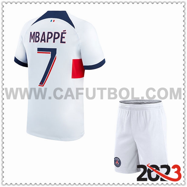 Segunda Equipacion del PSG MBAPPÉ #7 Ninos 2023 2024