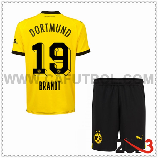 Primera Equipacion del Dortmund BVB BRANDT #19 Ninos 2023 2024