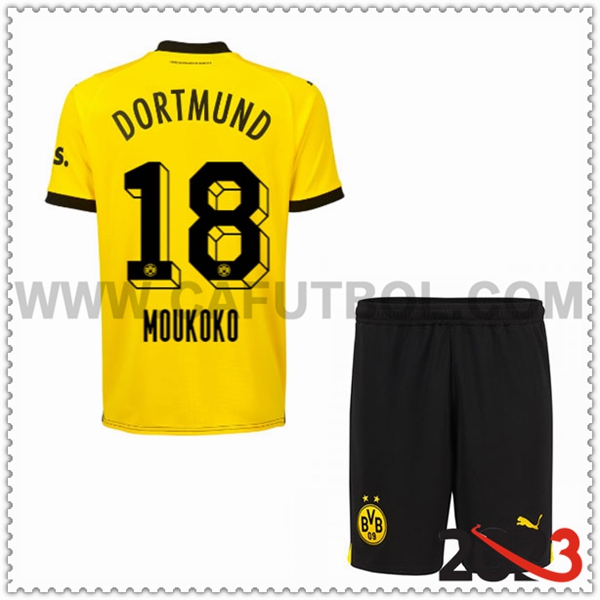 Primera Equipacion del Dortmund BVB MOUKOKO #18 Ninos 2023 2024