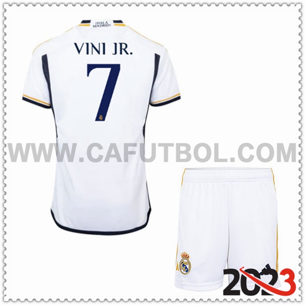 Primera Equipacion del Real Madrid VINI JR. #7 Ninos 2023 2024
