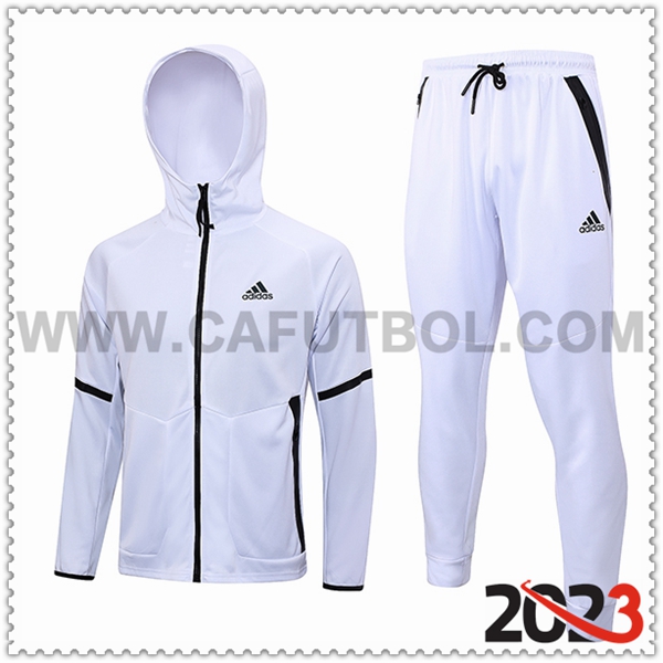 Chaqueta Con Capucha Chandal Rompevientos Chaqueta Adidas Blanco 2023 2024