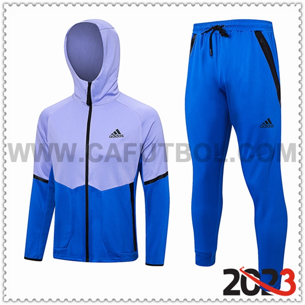 Chaqueta Con Capucha Chandal Rompevientos Chaqueta Adidas Azul/Violeta 2023 2024