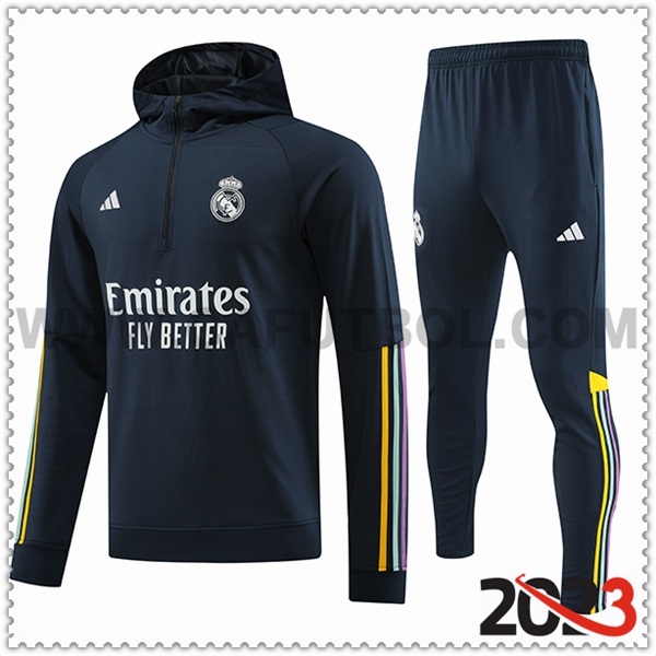 Chaqueta Con Capucha Chandal Real Madrid Azul marino 2023 2024