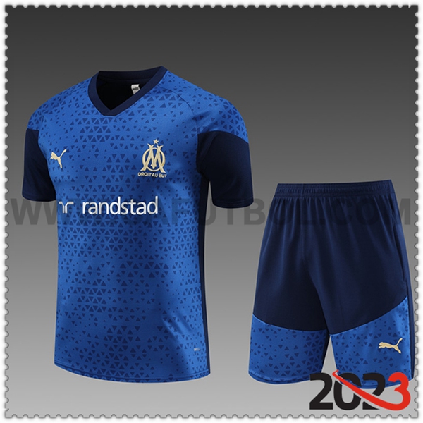 Camiseta Entrenamiento + Cortos Marsella Nino Azul 2023 2024