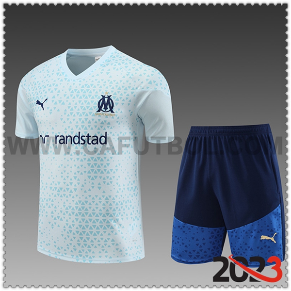 Camiseta Entrenamiento + Cortos Marsella Nino Azul Claro 2023 2024