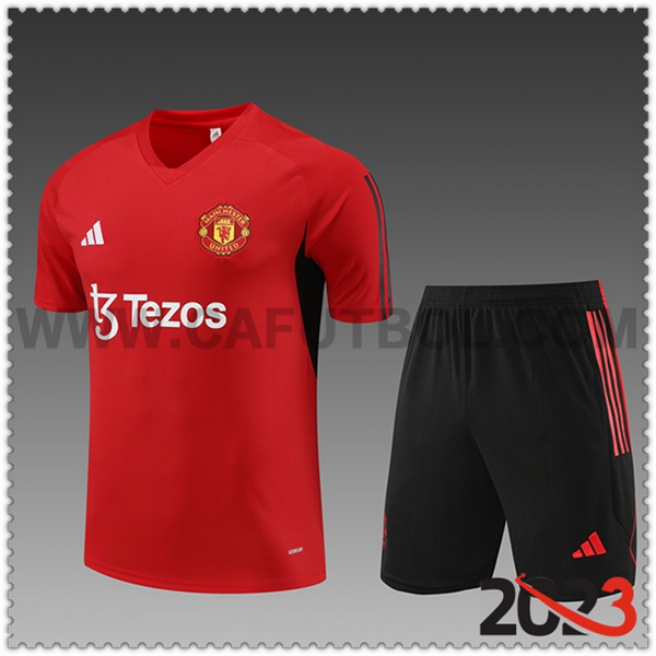 Camiseta Entrenamiento + Cortos Manchester United Nino Rojo 2023 2024 -02