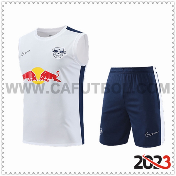 Camiseta Entrenamiento sin mangas + Cortos RB Leipzig Blanco/Azul 2023 2024