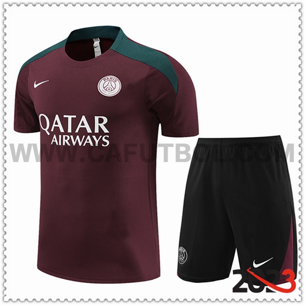 Camiseta Entrenamiento + Cortos PSG Rojo/Negro 2023 2024