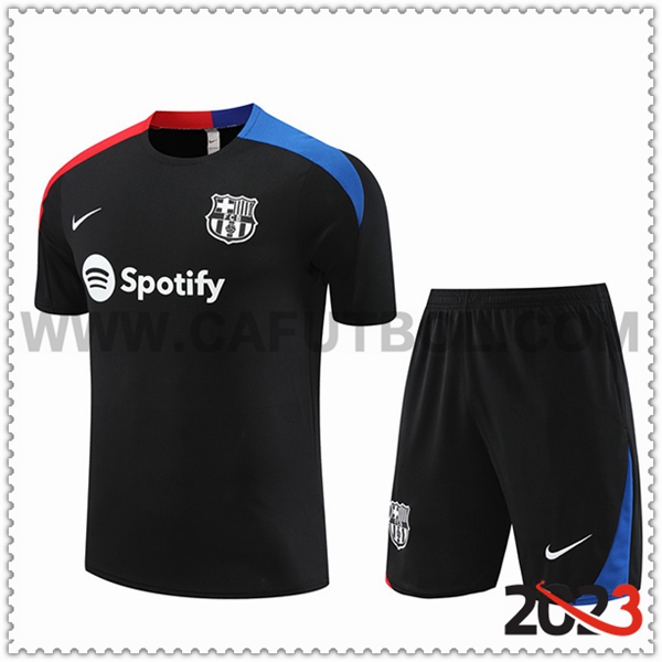 Camiseta Entrenamiento + Cortos FC Barcelona Negro/Rojo/Azul 2023 2024