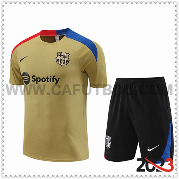 Camiseta Entrenamiento + Cortos FC Barcelona Marrón/Rojo/Azul/Negro 2023 2024