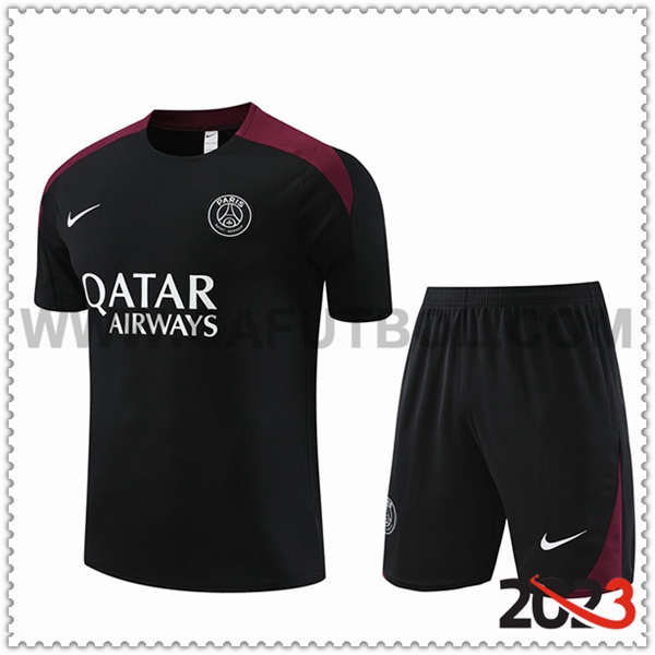 Camiseta Entrenamiento + Cortos PSG Negro 2023 2024 -05