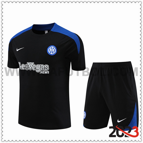 Camiseta Entrenamiento + Cortos Inter Milan Negro/Azul 2023 2024