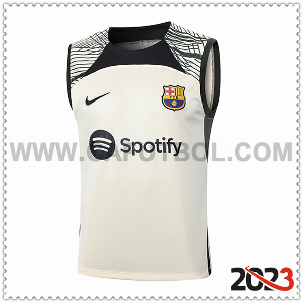 Chalecos De Futbol FC Barcelona Beige/Negro 2023 2024