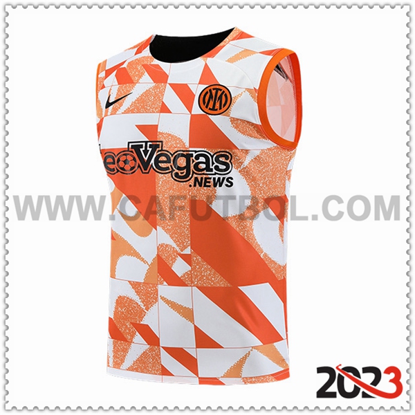 Chalecos De Futbol Inter Milan Blanco/Naranja 2023 2024