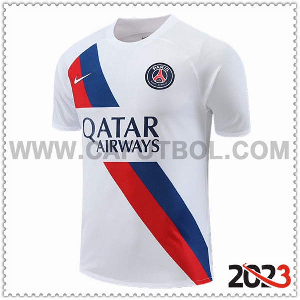 Camiseta Entrenamiento PSG Blanco/Rojo/Azul 2023 2024