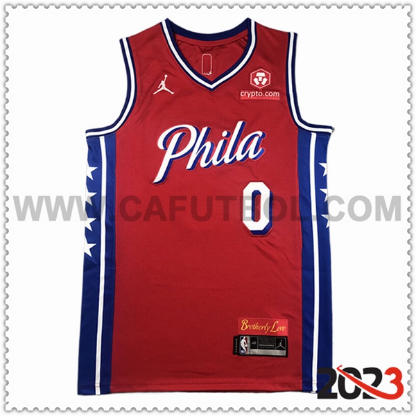 Camisetas De Futbol Philadelphia 76ers (MAXEY #0) 2023/24 Rojo/Azul/Blanco