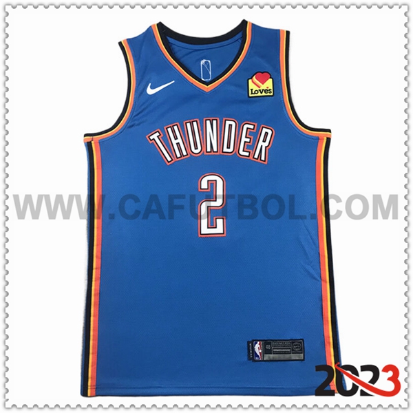 Camisetas De Futbol Oklahoma City Thunder (GILGEOUS-ALEXANDER #2) 2023/24 Azul -02