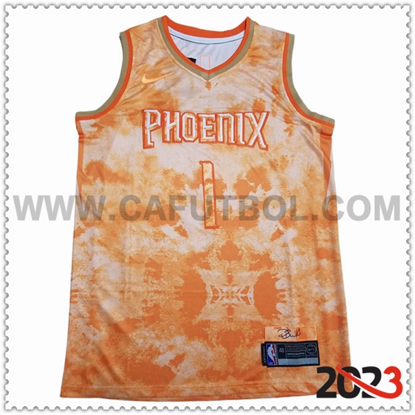 Camisetas De Futbol Phoenix Suns (BOOKER #1) 2023/24 Naranja -02