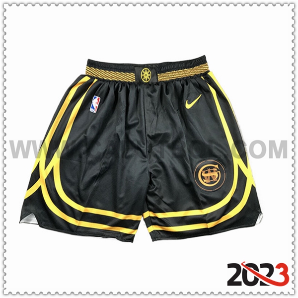 Cortos NBA Golden State Warriors 2023/24 Negro/Amarillo -02