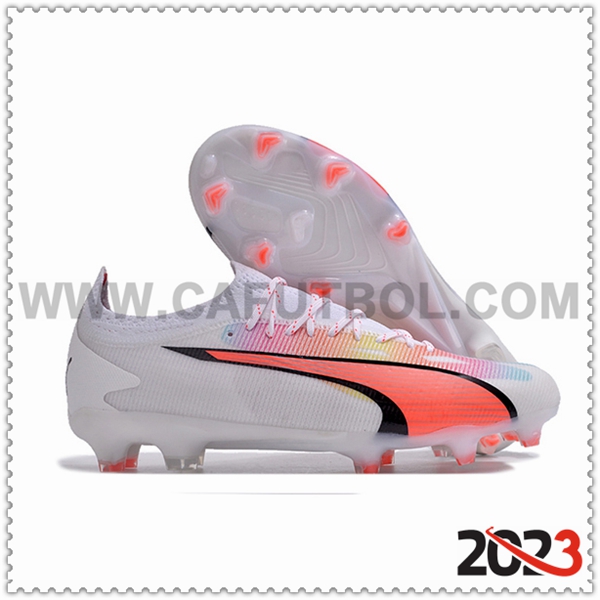 PUMA Zapatos Futbol Ultra Ultimate FG Blanco/Naranja/Negro