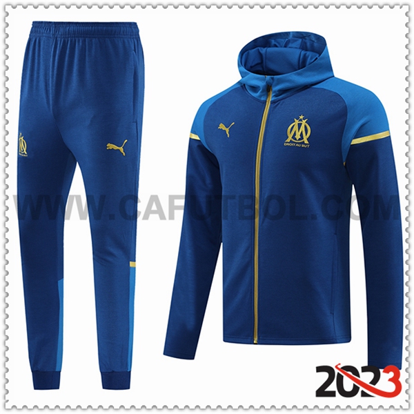 Chaqueta Con Capucha Chandal Rompevientos Chaqueta Marsella Azul 2023 2024