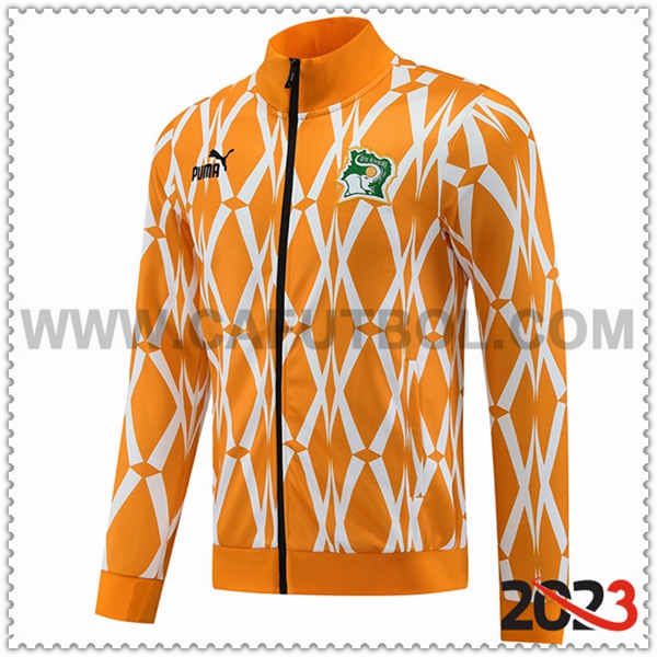 Chaquetas Futbol Ivory Coast Naranja/Blanco 2023 2024