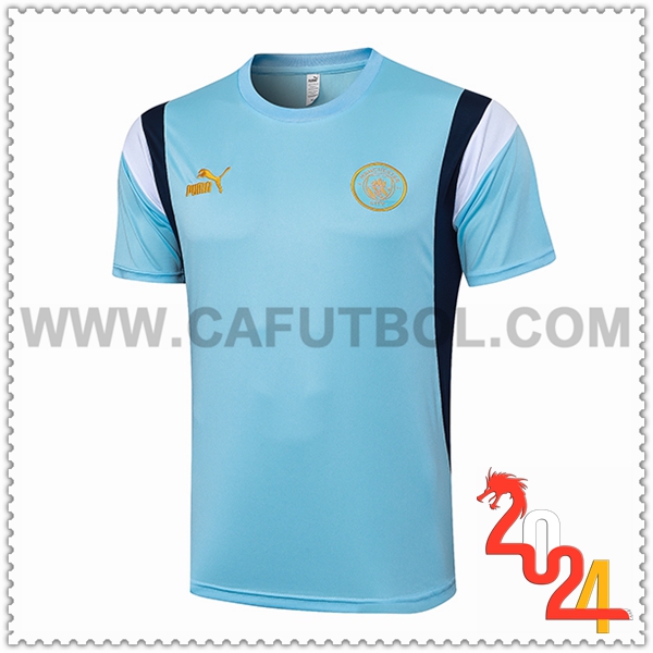 Camiseta Polo Manchester City Azul/Negro 2023 2024