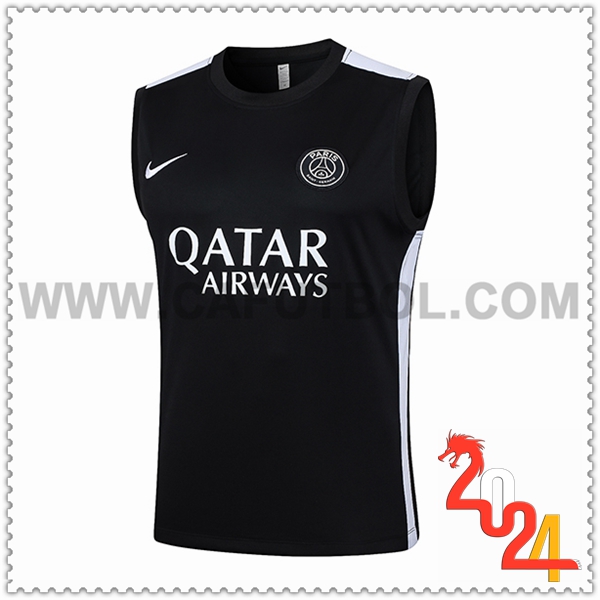 Chalecos De Futbol PSG Negro/Blanco 2023 2024