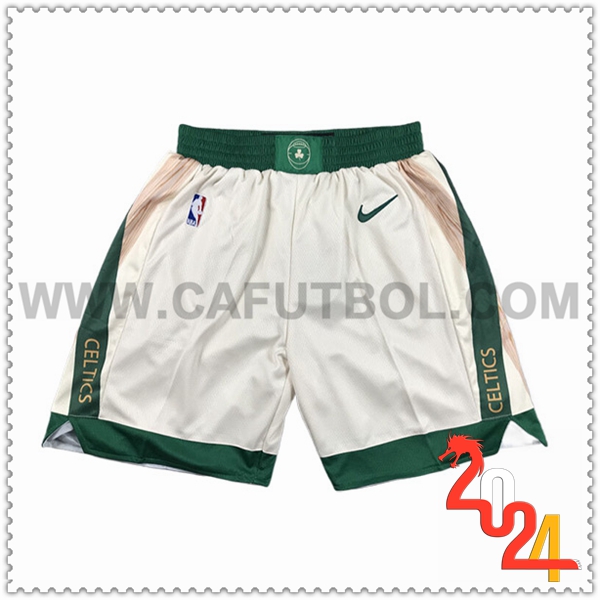 Cortos NBA Boston Celtics 2023/24 Beige/Verde