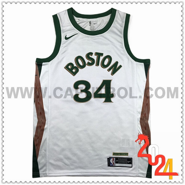 Camisetas Boston Celtics (PIERCE #34) 2023/24 Azul/Verde/Marrón