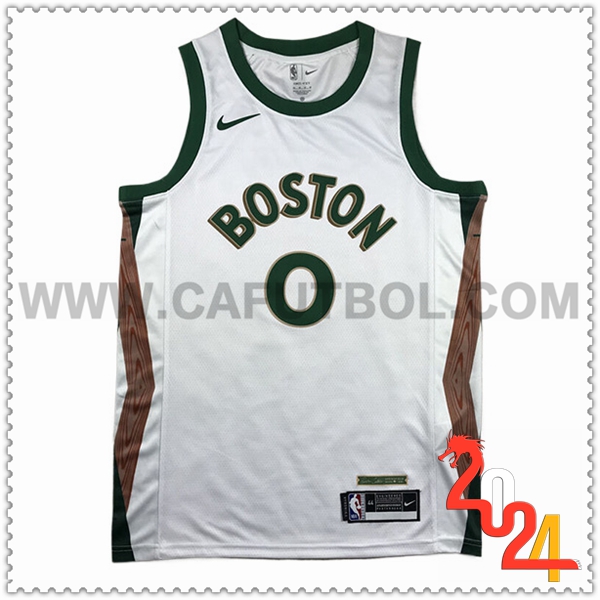 Camisetas Boston Celtics (TATUM #0) 2023/24 Azul/Verde/Marrón