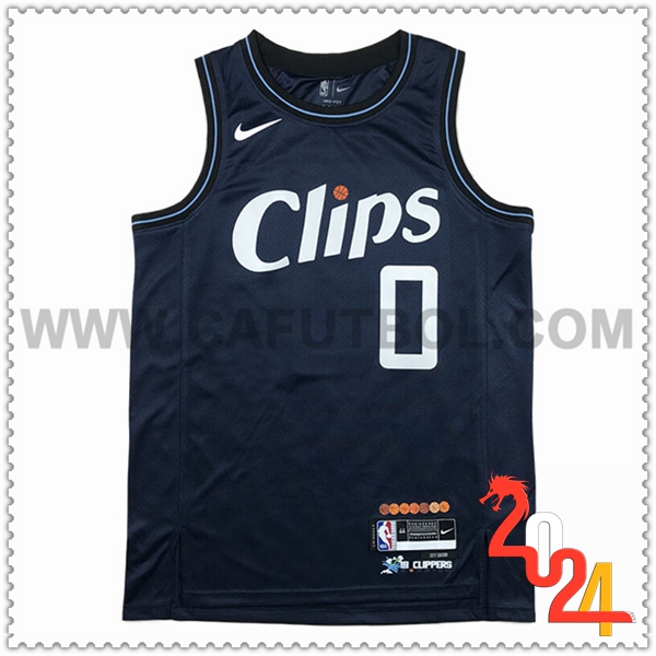 Camisetas Los Angeles Clippers (WESTBROOK #0) 2023/24 Azul Oscuro -02