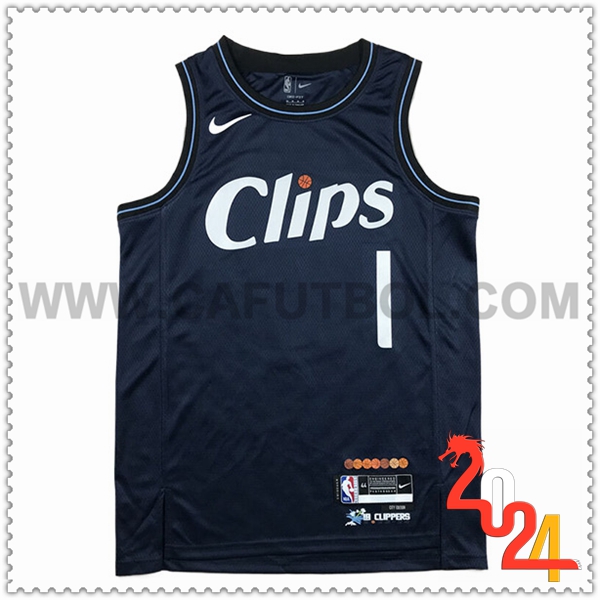 Camisetas Los Angeles Clippers (HARDEN #1) 2023/24 Azul Oscuro -02