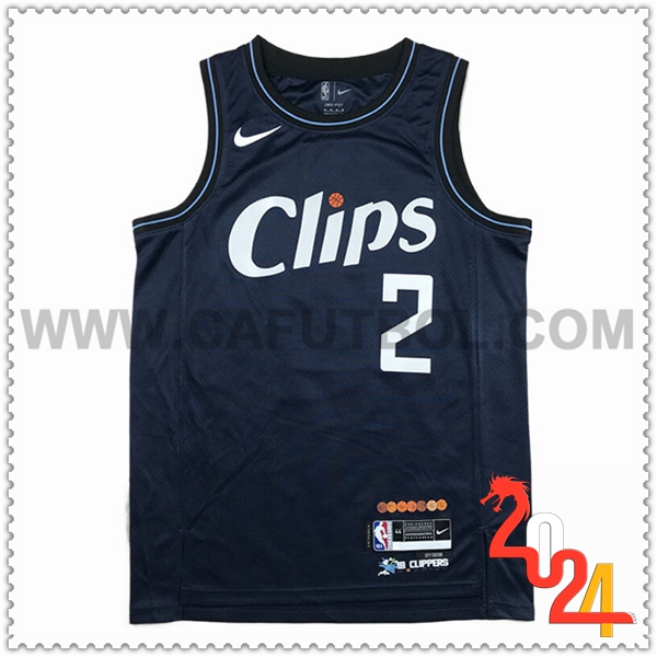 Camisetas Los Angeles Clippers (LEONARD #2) 2023/24 Azul Oscuro