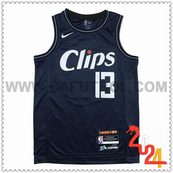 Camisetas Los Angeles Clippers (GEORGE #13) 2023/24 Azul Oscuro -02